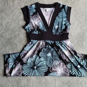 EUC Speechless Sz L black/blue/white dress